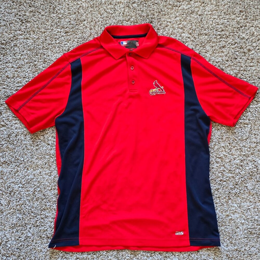 Men’s XL TX3 Red & Blue St. Louis Cardinals Polo Shirt – Embroidered Logo